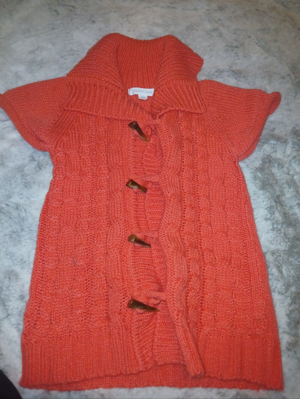 Toddler Knit Button-Front Blouse in Coral